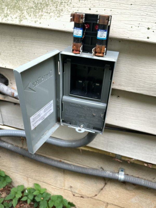Completed scheduled MVP cooling maintenance visit. Inspected outdoor disconnect box and verified proper operation of electrical components, fuses, and circuit protection devices. Examined air filtration system and documented condition of pleated filter and pre-filter mesh, noting normal dust accumulation consistent with system usage.