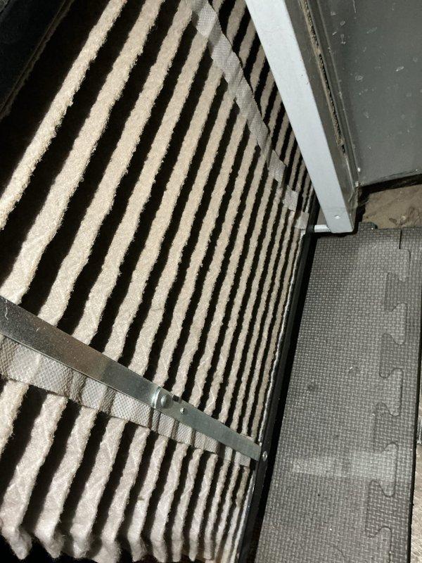 Completed scheduled MVP cooling maintenance visit. Inspected outdoor disconnect box and verified proper operation of electrical components, fuses, and circuit protection devices. Examined air filtration system and documented condition of pleated filter and pre-filter mesh, noting normal dust accumulation consistent with system usage.