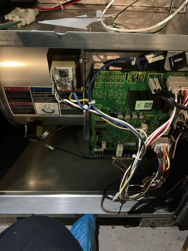 Completed preventive maintenance inspection on residential heating system. Performed thorough examination of furnace control boards, electrical connections, and wiring harnesses, confirming all components properly secured and functioning. Inspected and documented condition of air filter, which showed normal dust accumulation consistent with regular operation.