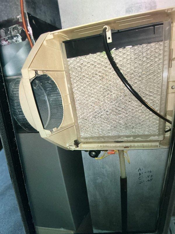 Completed MVP cooling maintenance on residential HVAC system. Inspected electrical components including fuse holder with Edison fuses, verified proper connections and functionality. Examined evaporator coil unit and air handler, checked blower assembly operation, and assessed filter condition showing normal wear. Customer rescheduled themselves to 9/30.