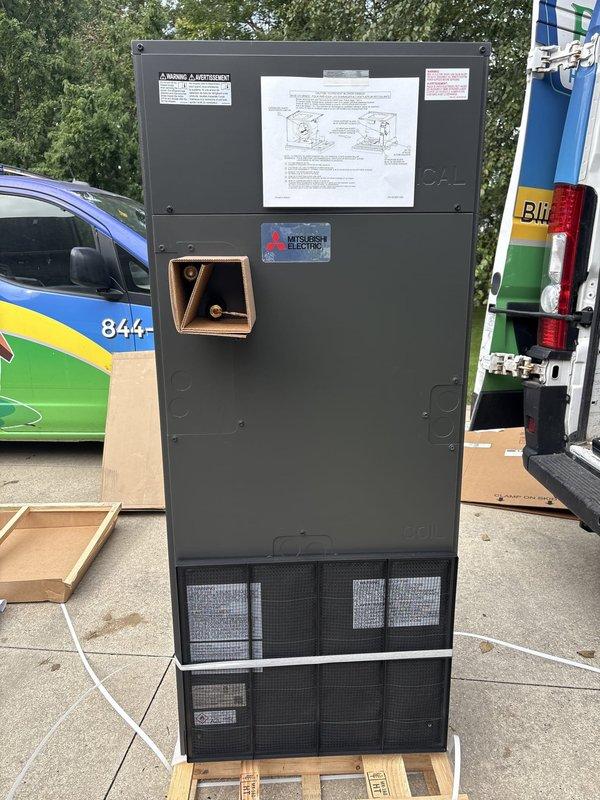 Replaced failed air handler unit under manufacturer warranty with new Mitsubishi Electric SVZ-AP48NL system. Upon installation, performed complete system commissioning including refrigerant charge verification and adjustment to manufacturer specifications, and properly dialed in humidity control settings to ensure optimal performance and comfort levels.