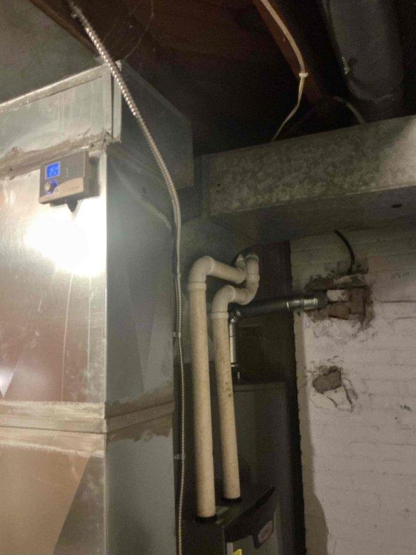 Completed comprehensive heating maintenance inspection on residential HVAC system including air handler unit and associated components. Performed thorough visual inspection of equipment, verified proper operation of blower assembly, examined electrical connections and control wiring for secure mounting and signs of wear, and inspected condensate drain lines and PVC piping for proper drainage and potential blockages. All system components found to be operating within normal parameters with no immediate service concerns identified.