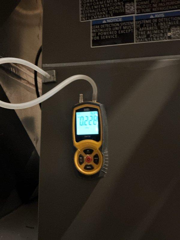 Completed routine MVP heating maintenance visit on residential HVAC system. Performed comprehensive system diagnostics using digital manometer to measure gas pressure, recording reading of 0228, which falls within manufacturer specifications for proper combustion and safe operation. Conducted electrical testing with clamp meter, measuring amperage draw of 50 amps to verify proper motor operation and confirm system is running within normal electrical parameters. Inspected all accessible ductwork, wiring connections, and equipment components for signs of wear, damage, or potential safety concerns. System operating efficiently with all measurements within acceptable ranges, requiring no immediate repairs or adjustments at this time.