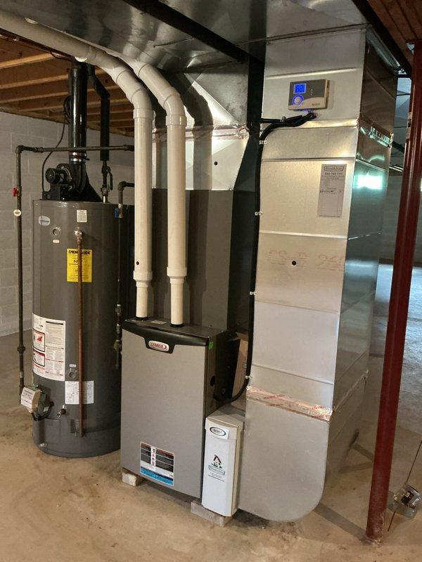Installed dedicated electrical circuit with proper wiring and protection in basement mechanical room to support HVAC and water heating equipment. Circuit was successfully energized and tested for proper operation, with all work completed to code specifications while customer was away using provided lockbox access.