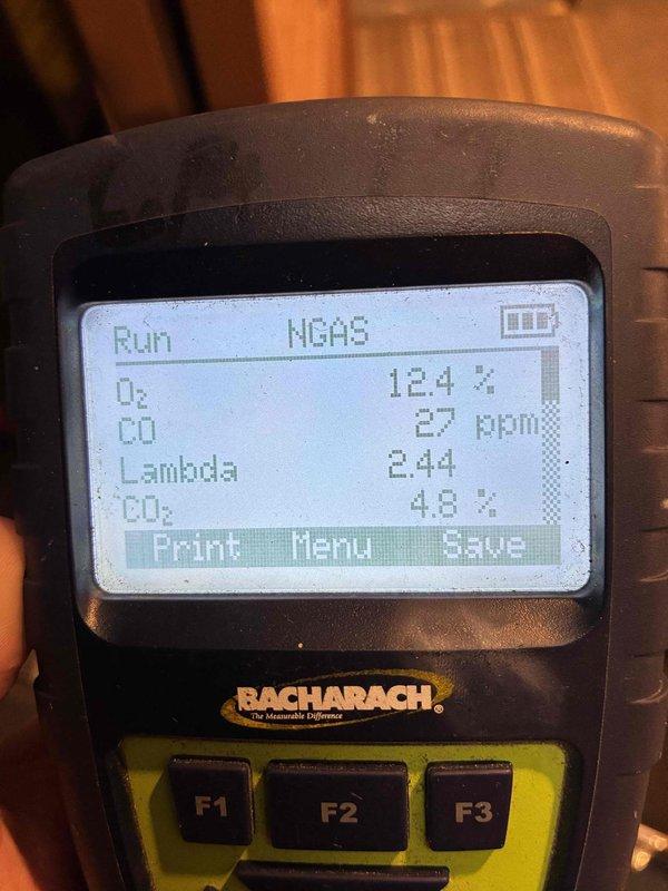 Completed MVP heating maintenance including full system inspection and combustion analysis. Inspected burner assembly, heat exchanger, gas valve, and all electrical connections for proper operation. Performed combustion testing with analyzer showing oxygen levels at 12.4%, carbon monoxide at 27 PPM, and carbon dioxide at 4.8%, confirming safe and efficient operation within manufacturer specifications.