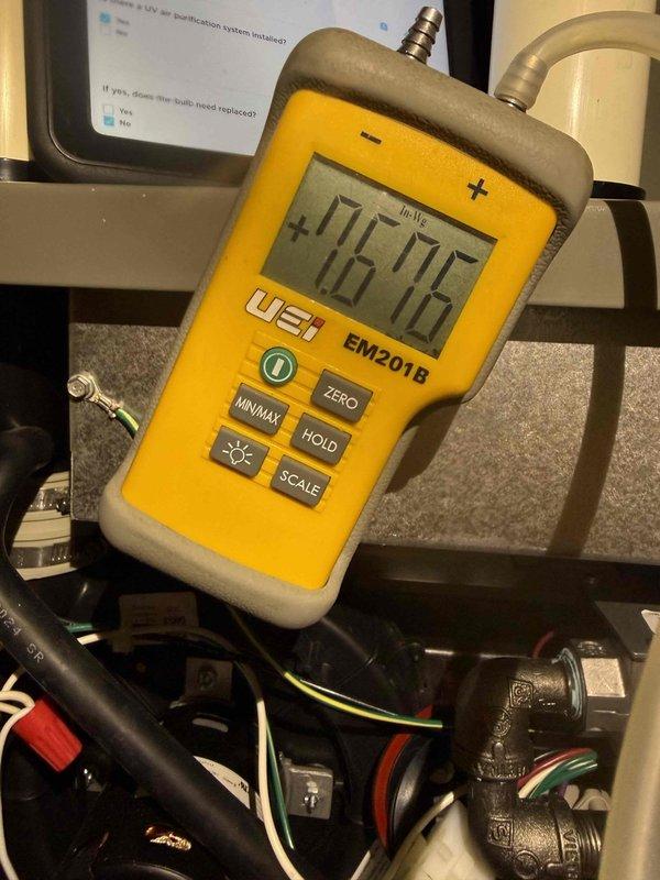 Completed comprehensive maintenance on both air conditioning and furnace systems during scheduled morning appointment. Performed system diagnostics using calibrated digital manifold gauge to measure refrigerant pressures and verify proper cooling system operation. Inspected control board components including DIP switch configurations and circuit board connections to ensure proper system communication and functionality. All equipment operating within manufacturer specifications upon completion of preventive maintenance procedures.