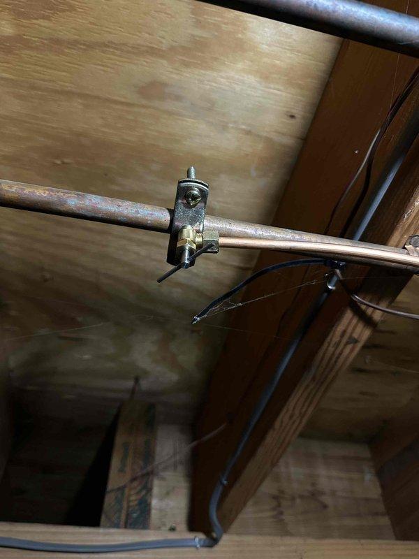 Installed AprilAire 600 whole-home humidifier system on existing HVAC furnace unit. Mounted humidifier control panel on furnace cabinet with digital display and manual dial control, connected water supply line via copper piping with shutoff valve in ceiling space, and installed water panel evaporator assembly. System tested and operational, with control set to maintain desired humidity levels throughout the home.