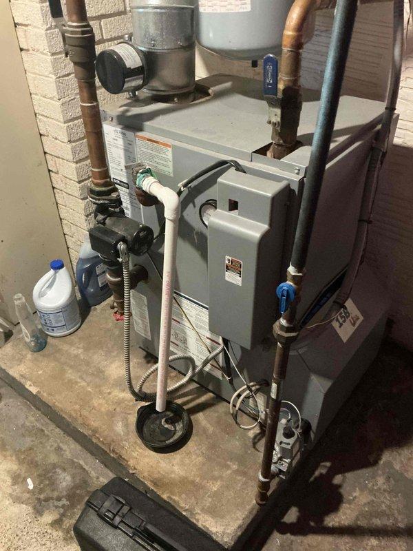 Completed routine maintenance on 13-year-old Utica boiler model UH1B120FE. Performed standard tune-up procedures including inspection of all system components, burner assembly cleaning, heat exchanger examination, and verification of proper operation of expansion tank, circulator pump, and associated valves and piping connections.