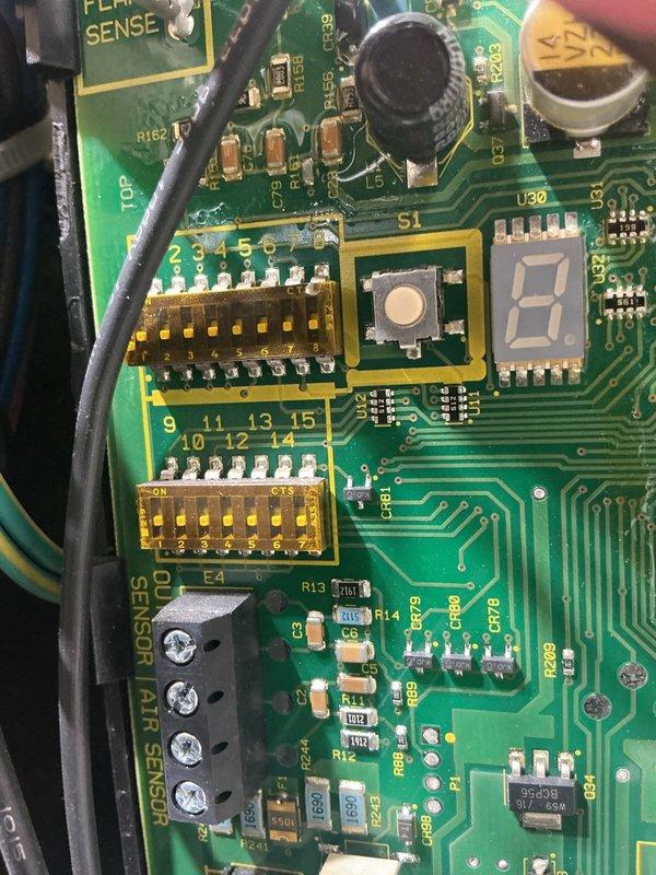 Completed routine maintenance inspection on residential heating system. Examined furnace control board including flame sense circuitry, ignitor connections, and air sense terminals to verify proper operation of safety controls and ignition components. Inspected main air handler unit, ductwork connections, and electrical disconnect to ensure system integrity and safe operation for continued heating season performance.
