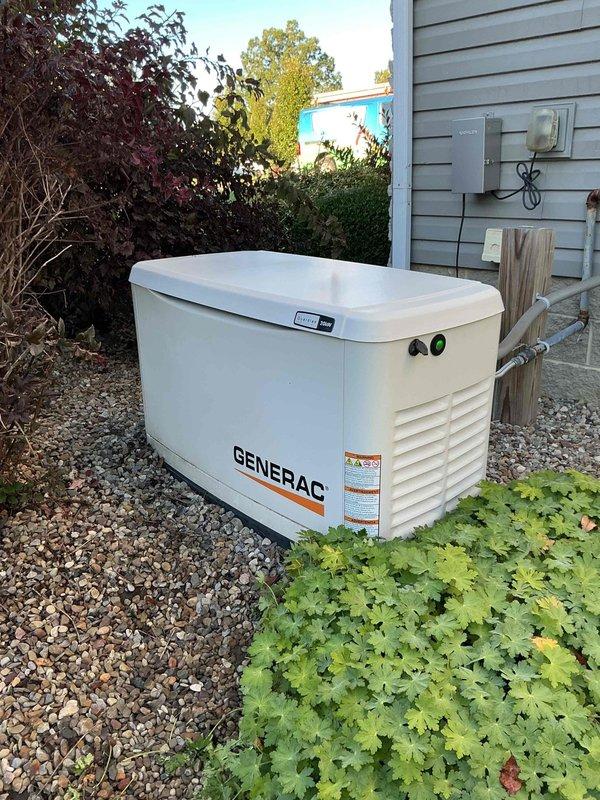 Performed routine maintenance on a 5-year-old Generac backup generator for a new property owner. Conducted comprehensive inspection of the unit, verified battery condition and cable connections, confirmed proper mounting and gravel pad installation, and tested all operational systems to ensure reliable standby power functionality.