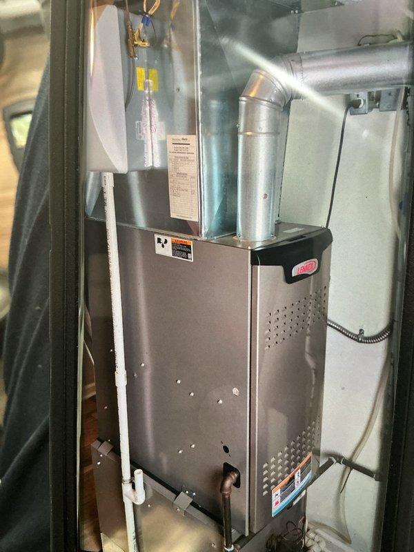 Completed comprehensive furnace tune-up on Lennox residential heating system, including full combustion analysis that verified optimal performance with CO readings at 84.8% and O2 at 19 ppm. Installed new AprilAire filter to ensure proper airflow and system efficiency. All safety checks passed and unit operating within manufacturer specifications.