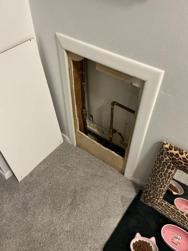 Responded to service call for leaking single-handle shower faucet. Accessed plumbing through wall panel to diagnose issue, identified worn cartridge causing water leak at valve body. Replaced defective cartridge, tested fixture operation to verify proper function and confirmed leak was eliminated.