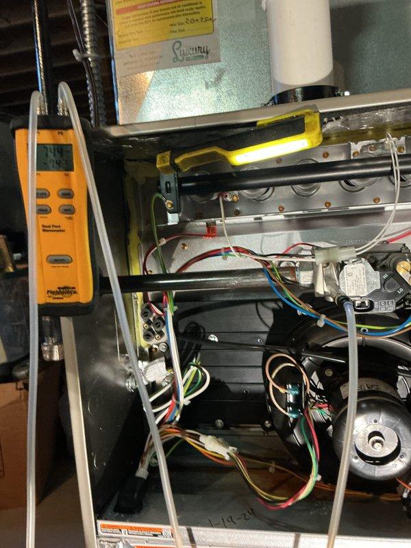 Completed scheduled MVP heating maintenance visit on Rheem furnace system. Performed comprehensive diagnostic inspection of all internal components including burner assembly, heat exchanger, blower motor, electrical connections, and control board using Fieldpiece testing equipment. Verified proper operation of all mechanical and electrical systems, checked wire connections and terminal blocks for secure contact, and confirmed unit functionality. All components found to be in good working condition with no issues identified during inspection.