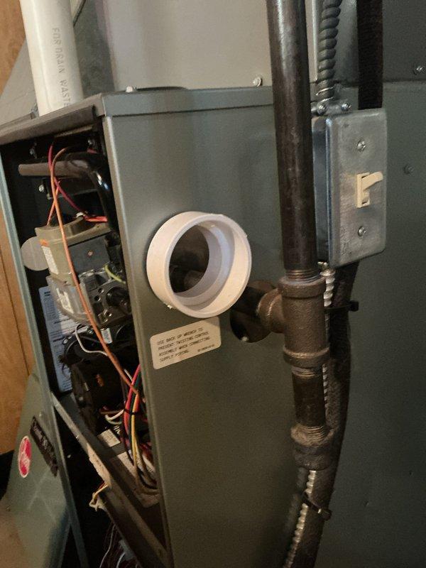 Completed scheduled MVP heating maintenance visit. Performed comprehensive inspection of gas furnace system, verifying proper operation of burner assembly with all three burners igniting and producing proper blue flames. Examined gas valve assembly, electrical connections, and safety controls including limit switches and flame sensor. Inspected venting system including PVC intake and exhaust piping, confirmed proper installation and secure connections. Verified gas line connections for leaks, checked all wiring terminations, and ensured access panels were properly secured upon completion. System operating within manufacturer specifications with no deficiencies noted.