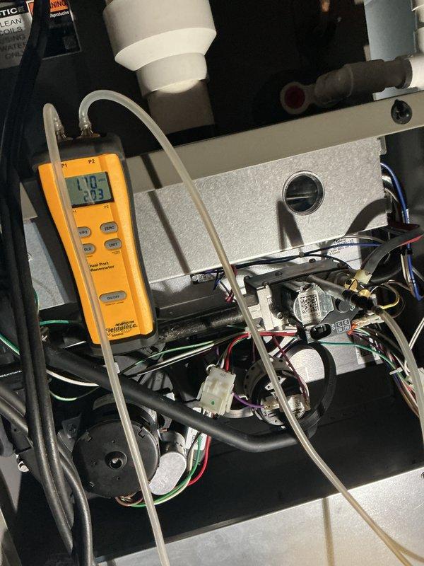Completed routine furnace maintenance and tune-up on a 3-year-old unit with no reported issues. Performed comprehensive system inspection including control board diagnostics, electrical connections verification, and pressure testing using digital instrumentation to ensure all components were operating within manufacturer specifications. All systems tested and confirmed to be functioning properly with no deficiencies noted.