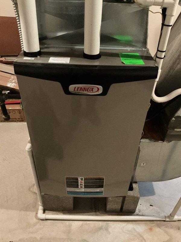 Completed scheduled maintenance visit for MVP customer's Lennox HVAC system. Performed standard cooling season inspection, verified furnace unit operation, and confirmed electrical disconnect box components were functioning properly with all three fuses intact and secure.