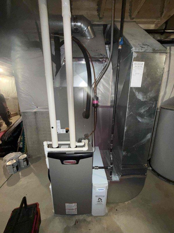 Completed annual maintenance visit on 1-year-old furnace system as part of MVP heating program. Performed comprehensive inspection of furnace unit and control board assembly, verified all electrical connections and wiring harnesses were secure, and confirmed proper operation of dual circuit board control system. All equipment found operating within normal parameters with no issues identified.