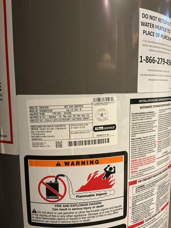 Responded to service call for 38-gallon tanked water heater (manufactured 09/2019) displaying flashing red indicator light signaling thermopile failure with low voltage output. Diagnosed faulty thermopile preventing proper pilot flame detection and main burner operation. Replaced defective thermopile assembly, tested millivolt output to confirm proper voltage generation, and verified gas control valve functionality. Restored water heater to full operational status with all safety controls functioning correctly.