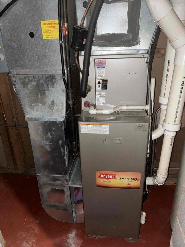 Completed scheduled heating maintenance on a 2-year-old Bryant Plus 90t furnace system. Performed comprehensive inspection of all internal components, burner assembly, heat exchanger, blower motor, and electrical connections. Verified proper operation of all safety controls, checked airflow, and confirmed system is functioning within manufacturer specifications with no issues identified at this time.
