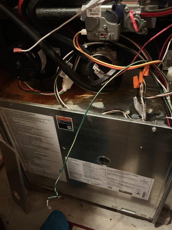 Completed scheduled MVP heating maintenance on 6-year-old Lennox furnace unit. Performed comprehensive system inspection including gas valve assembly, blower motor, electrical connections, and all safety controls. Verified proper operation of all components, checked wire connections and orange wire nuts for secure terminations, and inspected PVC venting system for proper installation and drainage. Unit tested and confirmed operating within manufacturer specifications with no issues found.
