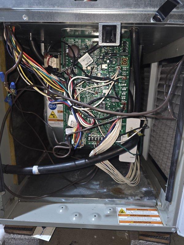 Completed comprehensive tune-up and safety inspection on 16-year-old gas furnace system. Performed thorough examination of control board, blower motor assemblies, and all electrical connections, verifying proper operation of all safety controls and components. All systems tested and confirmed operating within manufacturer specifications.