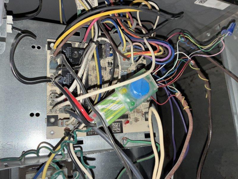 Completed comprehensive MVP heating maintenance inspection and system evaluation. Performed thorough examination of furnace control board, electrical connections, and safety components including flame sensor assembly. Verified proper operation of run capacitor, relay switches, and all wire terminations throughout the control panel. Inspected and cleaned flame sensor to ensure reliable ignition and safe system operation. All components tested and found operating within manufacturer specifications.