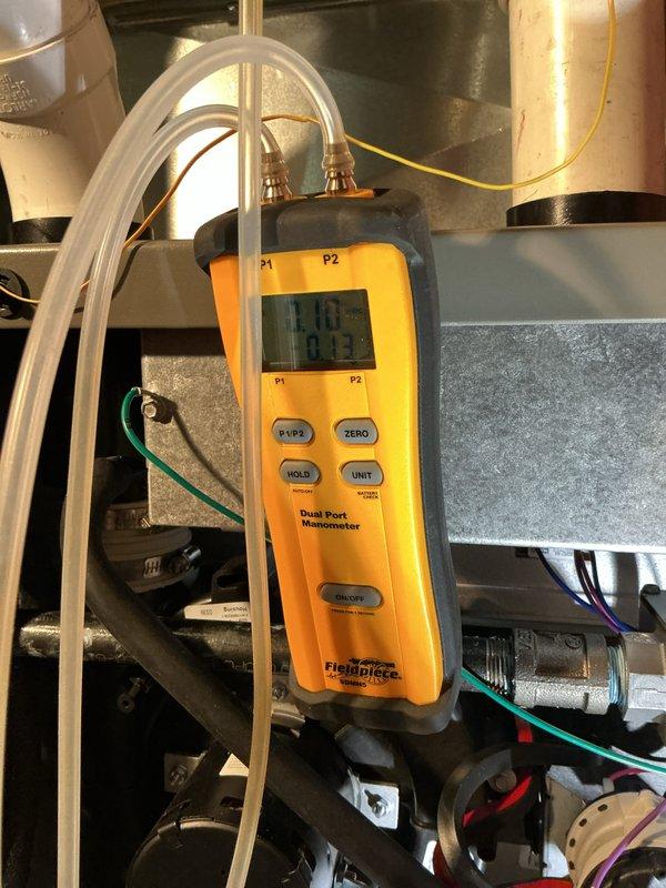 Completed comprehensive furnace maintenance inspection for MVP customer. Performed system diagnostics including pressure differential measurements using digital manometer, verified proper operation of control board and electrical connections, and documented internal component conditions. All systems tested within normal operating parameters with no issues identified.