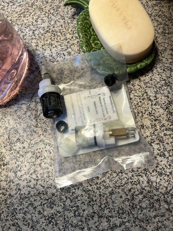 Responded to a callback to complete a previously diagnosed dripping faucet repair, installing the manufacturer-supplied replacement Moen cartridges and associated seals and O-rings that had been ordered for the fixture. Removed the worn, debris-laden cartridges and installed the new components, restoring proper faucet operation and eliminating the drip.