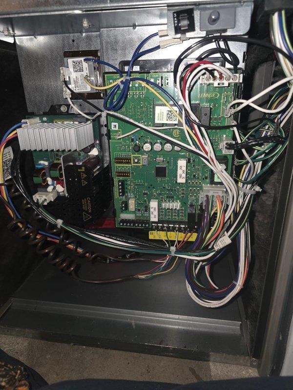 Performed MVP furnace maintenance on an upright gas furnace with attached evaporator cabinet, including inspection of the Lennox integrated control board, wiring harnesses, and connections for signs of burning, corrosion, or damage. Verified condensate drain and PVC venting and ductwork were intact and free of leaks, frost, or rust, and confirmed the filter and system documentation were in place. Unit was left in good working condition with no deficiencies noted.