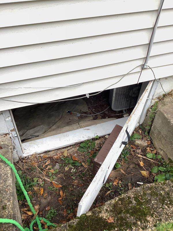 Performed an on-site evaluation for replacement of a 31-year-old gas furnace located in a crawl space, with access through an exterior hatch. Inspected the existing equipment, ductwork, and surrounding crawl space conditions, documented the installation area with photos, and prepared a replacement estimate for a new 89% AFUE gas furnace, which was confirmed with the customer.