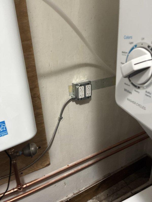 Installed a dedicated circuit for the tankless water heater, routing conduit from the service panel with heavy-gauge conductors and a proper equipment ground, and terminating at a new breaker in the panel. Secured all conduit runs with straps, verified connections and torque at the terminals, and confirmed the circuit operates correctly under load with the unit powered and functioning.