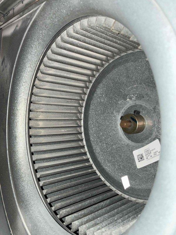 Performed MVP furnace maintenance, including inspection and cleaning of the blower wheel and housing to remove accumulated dust and debris that restricted airflow. Inspected the condensate drain PVC connections and fittings, and checked the flame sensor rod and associated wiring and ceramic insulator, finding no signs of rust, frost, or significant damage.