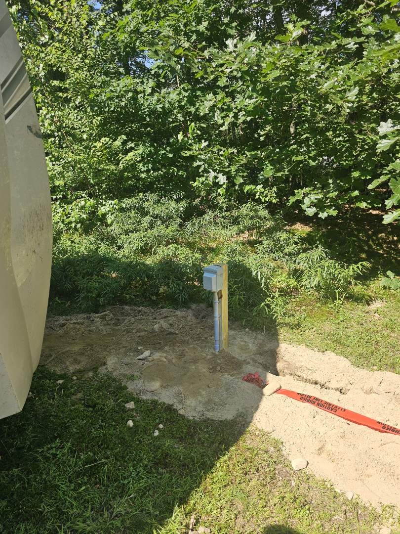 Aj p electrical work with trenching, piping and r v outle