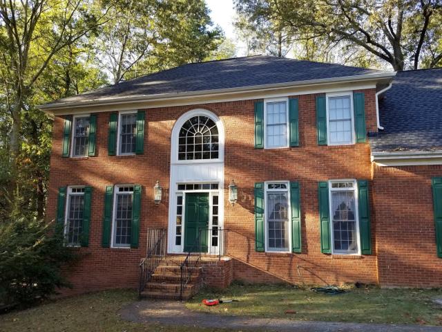 Alpharetta, GA - This home is getting a new makeover. Our painters will be painting the brick giving it a new updated look. We will also be Replacing all the Siding with James Hardie Siding and painting, Replacing all the windows, Replacing the Front Door, Installing new Gutters and Gutter Covers. Stay tuned for the progress. Alpharetta, GA - This home is getting a new makeover. Our painters will be painting the brick giving it a new updated look. We will also be Replacing all the Siding with James Hardie Siding and painting, Replacing all the windows, Replacing the Front Door, Installing new Gutters and Gutter Covers. Stay tuned for the progress.