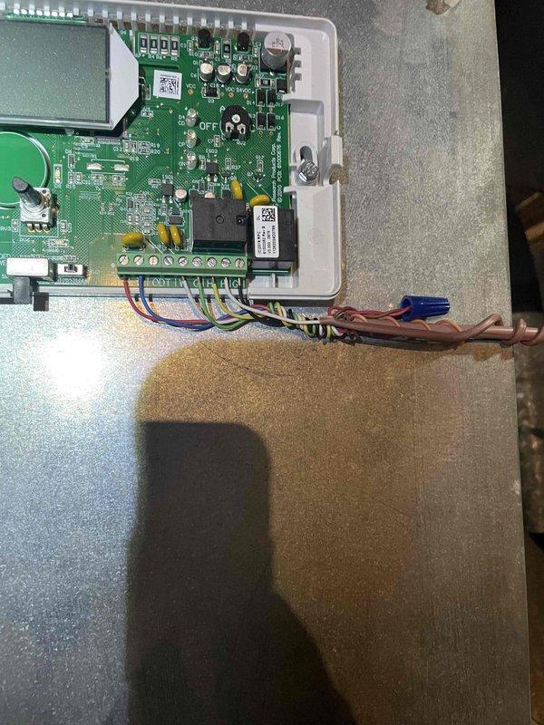 Successfully installed Aprilaire 720 Humidifier as part of the previously sold repair by Matt. Completed plumbing installation with proper brass valve assembly and copper pipe connections, and wired the electronic control board with all necessary connections to ensure proper system functionality.