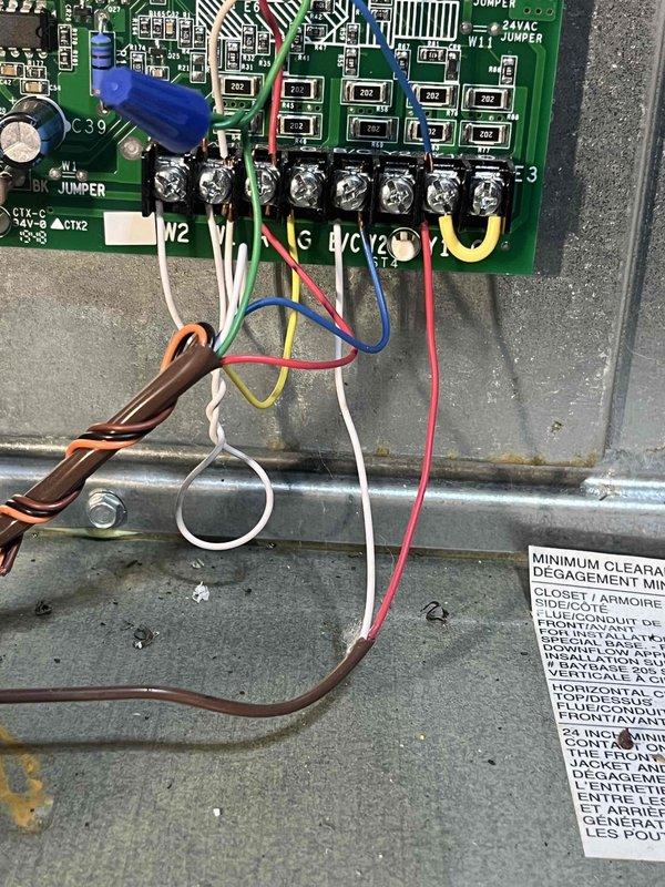 Returned to complete warranty replacement of control board and ECM motor (sold previously by Jeff). Removed defective components, installed new circuit board with proper wire connections to terminals and replaced ECM motor. Verified proper operation of all systems following installation and confirmed all connections were secure.