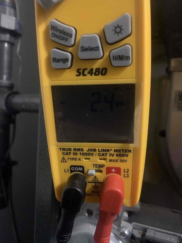 Responded to service call for furnace blowing cool air at customer Jessica Fielder's residence. Conducted comprehensive diagnostic testing using Testo 310 analyzer and SC480 digital multimeter to verify system performance parameters. Readings indicated temperature differential issues affecting heating operation; adjustments made to restore proper furnace functionality.