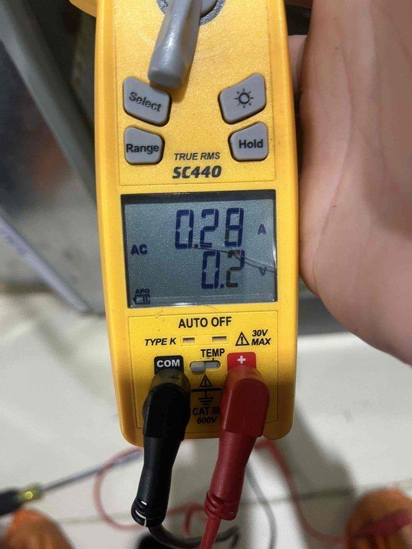 Performed routine heating maintenance service as part of member visit. Conducted electrical diagnostics using SC440 TRUE RMS multimeter, measuring amperage (0.28A) and voltage (0.2V) on system components. Completed combustion analysis with Testo 310 II gas analyzer, confirming efficient operation with 95.0% efficiency, CO levels at 13ppm (30ppm air-free), and proper O₂ levels at 11.8%.