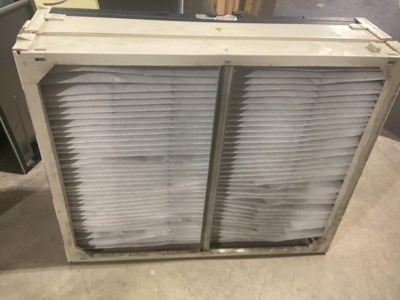 Performed heating maintenance service on member's dual air handler system. Inspected and documented condition of pleated air filters in the filter assembly. Checked humidistat control settings (currently between OFF-15%) and verified operation of Honeywell ProSeries thermostat (67° current/82° setpoint).