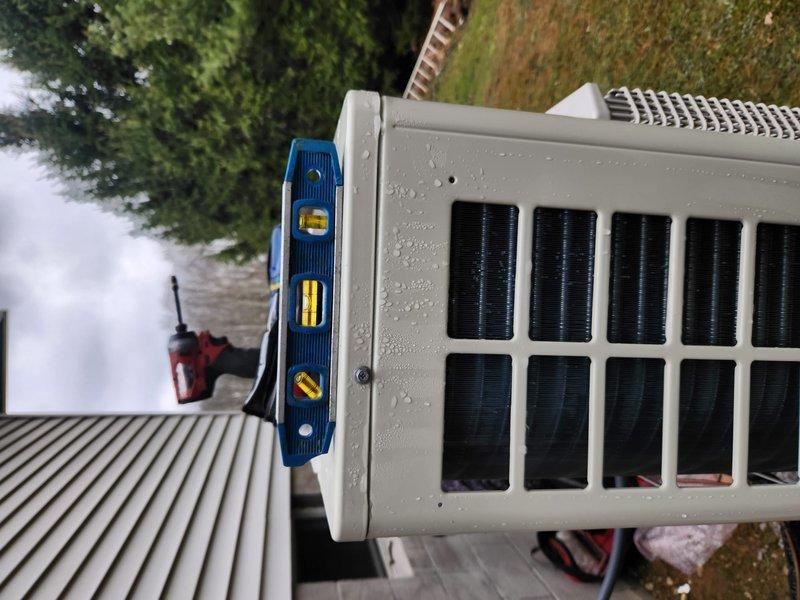 Installed ICM voltage monitoring surge protector in heat pump and verified refrigerant charge to address heating performance issues. Leveled outdoor unit, sealed air handler/plenum connection to eliminate whistling, installed register on supply trunk, and covered old lineset hole. Addressed customer thermostat questions.