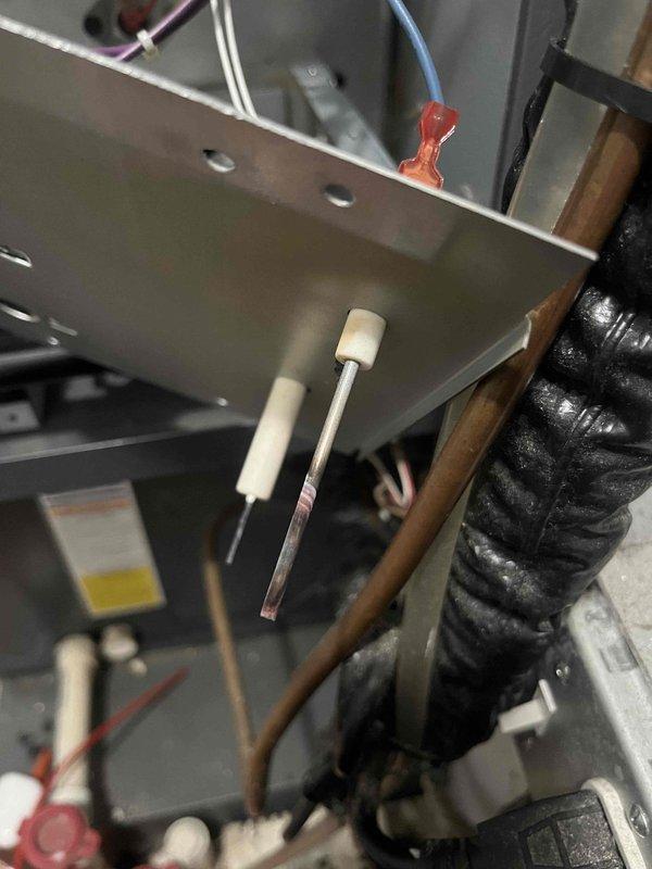 Responded to no heat service call for a unit less than 10 years old. Diagnosed faulty blower motor causing system failure. Replaced 65W motor assembly and verified proper system operation through testing of all electrical connections and temperature sensors.