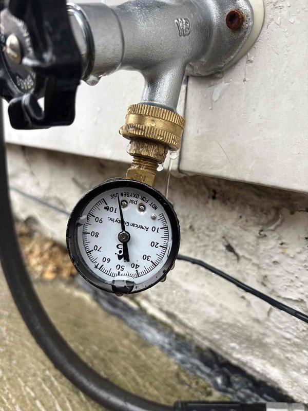 Replaced leaking cartridge in customer's faucet. Checked water pressure with gauge and inspected valve assembly which showed signs of corrosion. Restored proper function and eliminated leak.