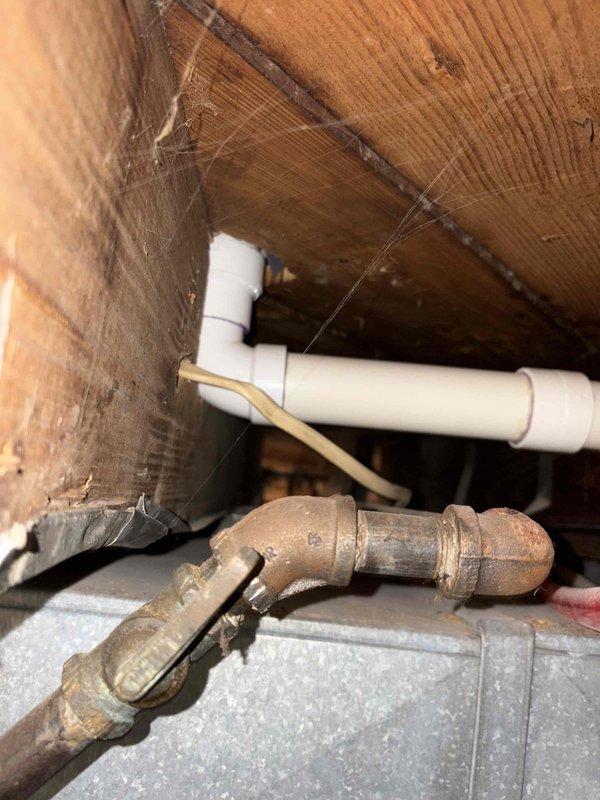 Responded to emergency service call for a burst pipe in the basement. Upon inspection, found significant corrosion on copper supply line causing failure. Shut off main water supply to prevent further damage, removed damaged section of pipe, and replaced with new PVC piping including proper fittings and connections. System was tested for leaks and proper function after repair was completed.