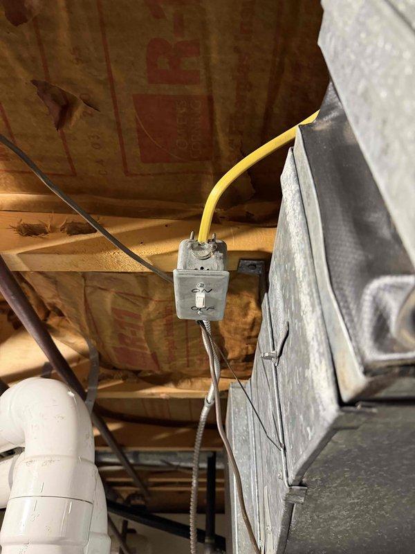 Completed lead transfer from Sam for full HVAC system replacement. Inspected electrical connections at junction box and verified proper wiring. Documented existing ductwork condition and water treatment system location for system integration planning.
