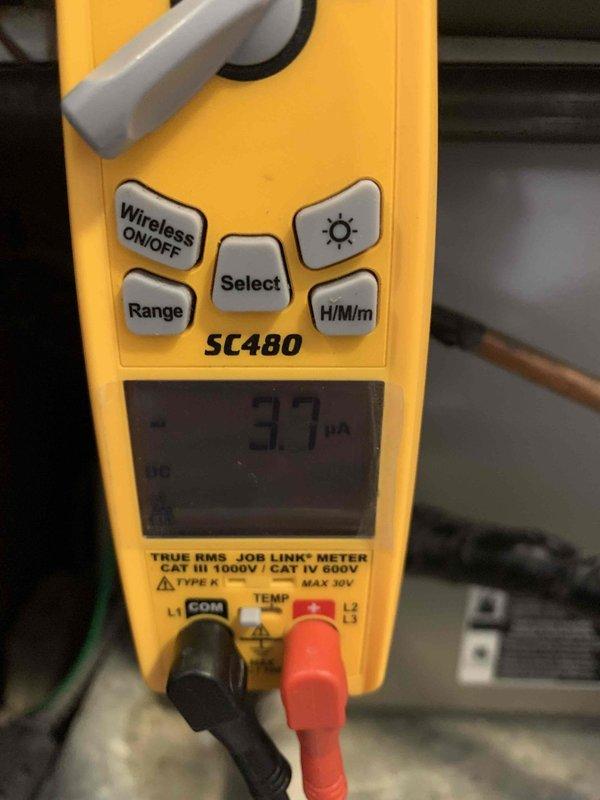 Responded to no-heat call and diagnosed failed flame sensor on furnace. Testing revealed low microamp reading of 3.7 μA, indicating poor flame detection. Replaced severely clogged air filter which was restricting airflow and contributing to system malfunction. System now operating normally after cleaning flame sensor and restoring proper airflow.