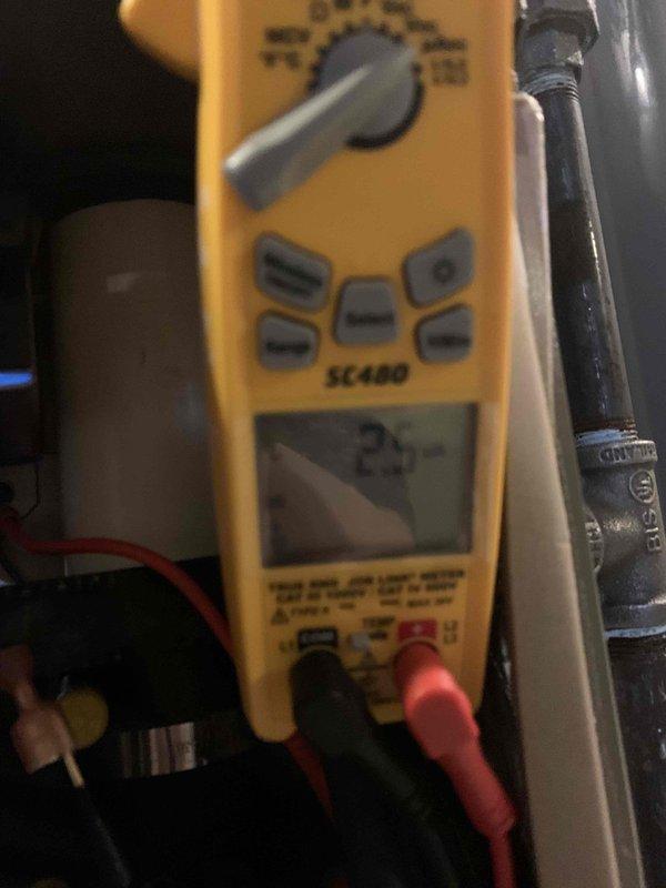 Responded to customer complaint that furnace was not keeping up with heating demands. Performed electrical diagnostics using Fieldpiece SC460 multimeter, measuring approximately 2.5 amps on blower motor circuit. Inspected internal wiring connections and verified proper grounding of components to resolve performance issue.