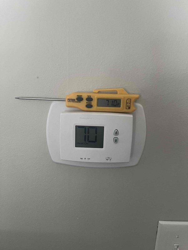 Responded to customer complaint regarding gas boiler thermostat limitation. Conducted diagnostic testing using calibrated probe thermometer, comparing readings against thermostat display. Verified thermostat was properly calibrated with actual temperature readings matching display values within acceptable tolerance (±1.6°F). Resolved issue by adjusting temperature setting parameters to allow higher temperature settings as requested by customer.
