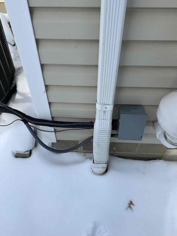 Inspected heat pump system that was running continuously. Diagnosed issue with thermostat auxiliary heat source settings. Accessed electrical panel to verify wiring connections and checked exterior unit for proper operation. Adjusted thermostat programming to properly engage auxiliary heat during appropriate conditions, resolving continuous operation issue.