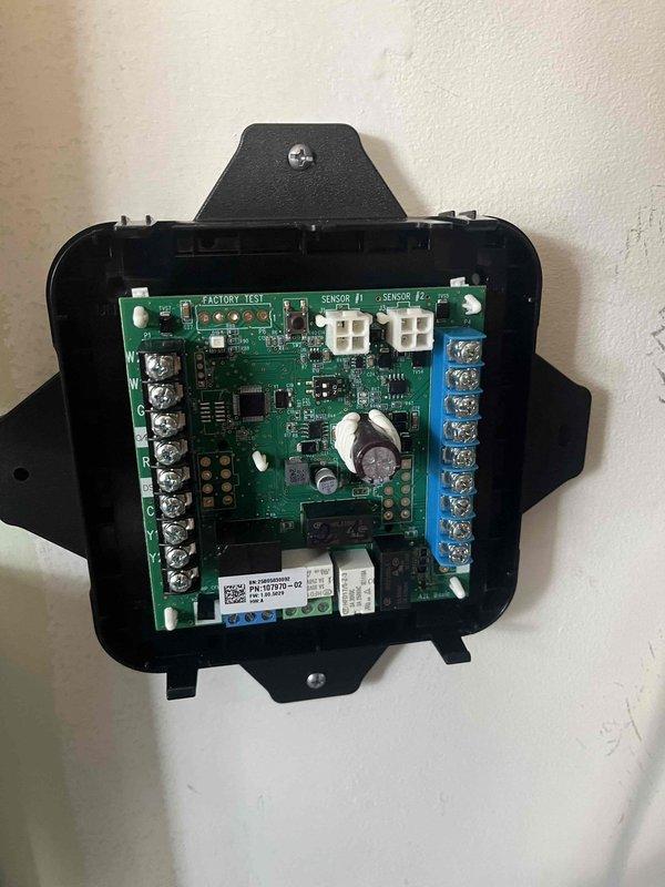 Completed warranty return service by installing a new 25-foot 3/4" x 3/8" line set, replacement evaporator coil, and thermostatic expansion valve (TXV). Verified proper system operation after component replacement, with all controls functioning correctly and connections properly secured.