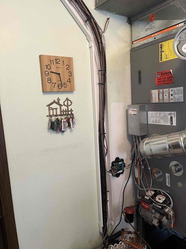 Completed warranty return service by installing a new 25-foot 3/4" x 3/8" line set, replacement evaporator coil, and thermostatic expansion valve (TXV). Verified proper system operation after component replacement, with all controls functioning correctly and connections properly secured.